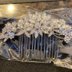 Fairy Moda Vintage Bridal Hair Comp w/Rhinestone